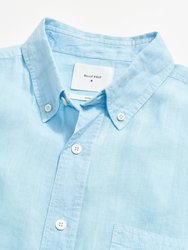 Short Sleeve Linen Tuscumbia Shirt Button Down - Day Blue