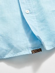 Short Sleeve Linen Tuscumbia Shirt Button Down - Day Blue