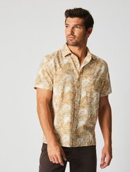 Short Sleeve Textural Pine Treme Block Shirt - Tinted White/Multi