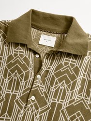 Stained Glass Sweater Polo - Olive