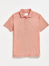 Stripe Pensacola Polo T-Shirt - Burnt Red