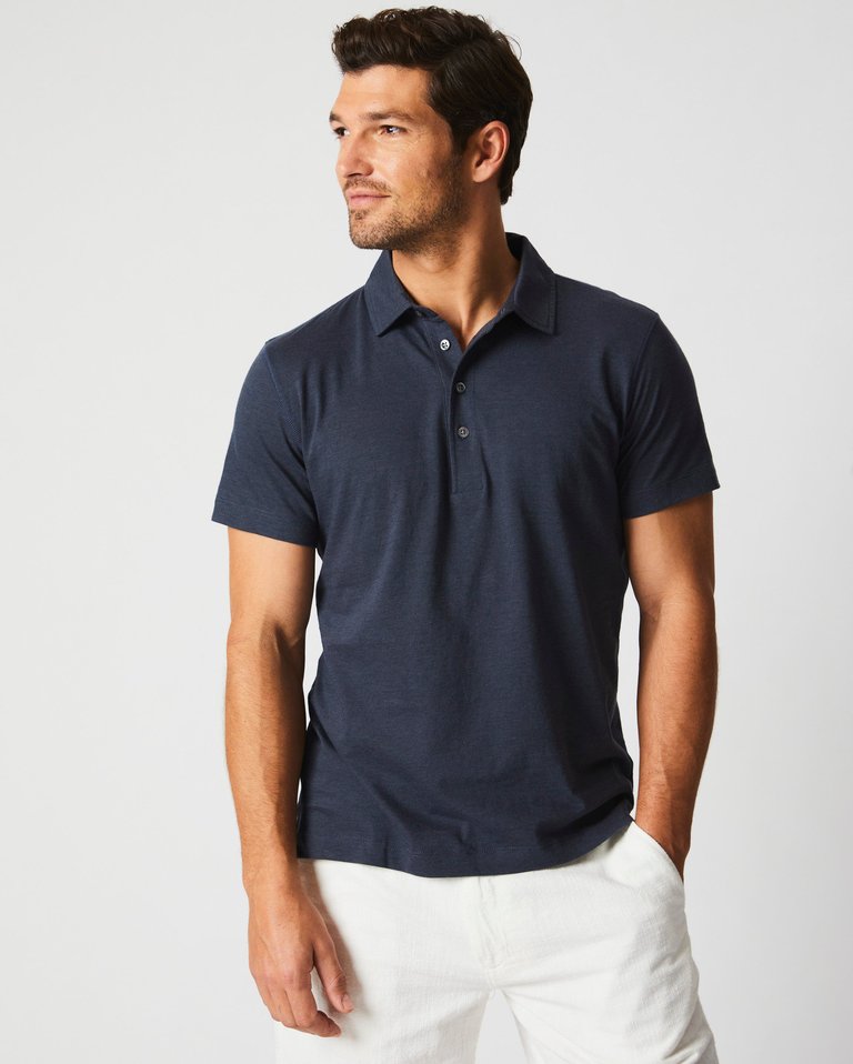 Stripe Pensacola Polo T-Shirt - Navy