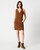 Suede Shift Dress - Country Brown