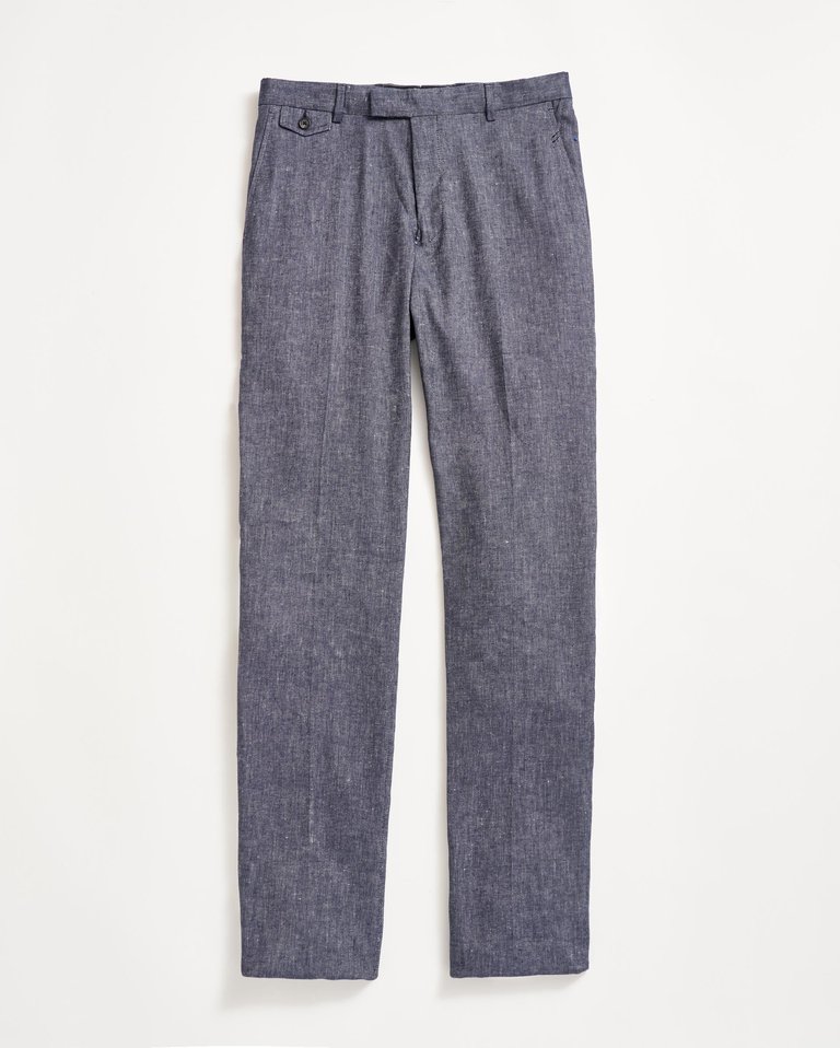 Twill Flat Front Trouser - Navy