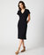 V-NECK RIB DRESS - Black