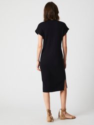 V-NECK RIB DRESS