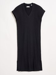 V-NECK RIB DRESS