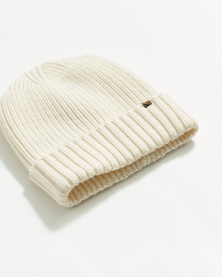 Wool Ribbon Beanie - Natural