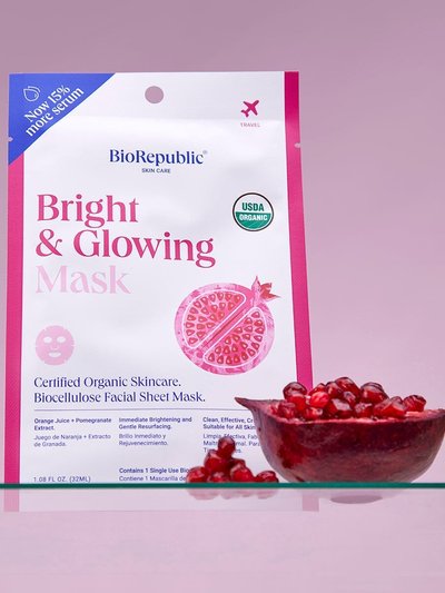BioRepublic Skincare Bright and Glowing Organic Facial Sheet Mask product