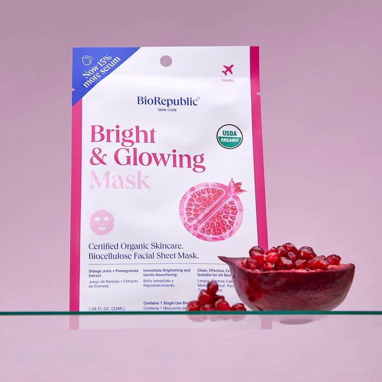 Bright and Glowing Organic Facial Sheet Mask