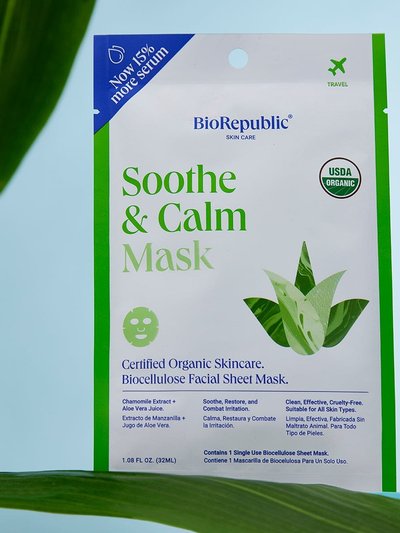 BioRepublic Skincare Soothe And Calm Organic Facial Sheet Mask product