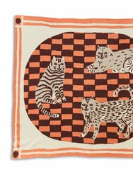 Three of Cats - Throw Blanket - Egyptian Cotton - Madder Root