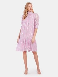 Liva Metallic Ruffled Midi Dress