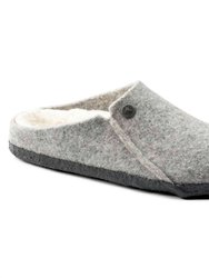 Unisex - Zermatt Shearling Wool Felt Slipper - Light Gray