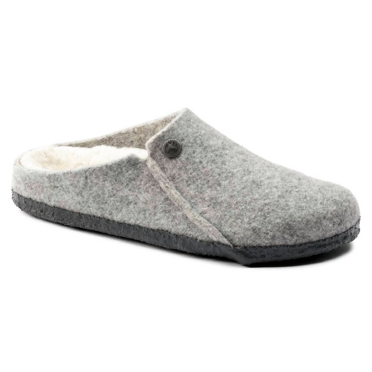 Unisex - Zermatt Shearling Wool Felt Slipper - Light Gray