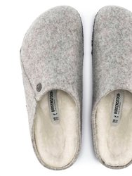 Unisex - Zermatt Shearling Wool Felt Slipper - Light Gray