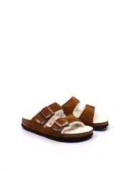 Women's Arizona Shearling Sandal - Narrow In Mink