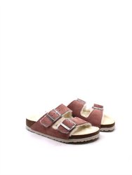 Women's Arizona Shearling Sandal - Narrow In Pink Clay