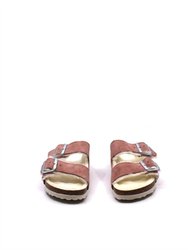 Women's Arizona Shearling Sandal - Narrow In Pink Clay