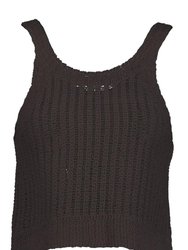 Amari Sweater Tank Top - Black