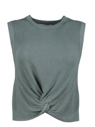 Bonita Crop Twist Sweater - Jade