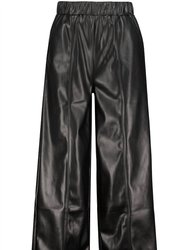 Gia Vegan Leather Pant In Black - Black