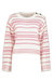 Noelle Stripe Fuzzy Sweater - Pink/white