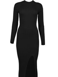 Playing Favorites Chloe Sweater Dress In Noir - Black