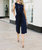 Rachel Crop Jumpsuit In Navy - Navy