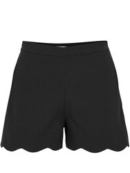 The Power Of Purple Scalloped Edge Shorts - Black