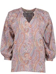 Zoe Smocked Blouse - Dusk Paisley