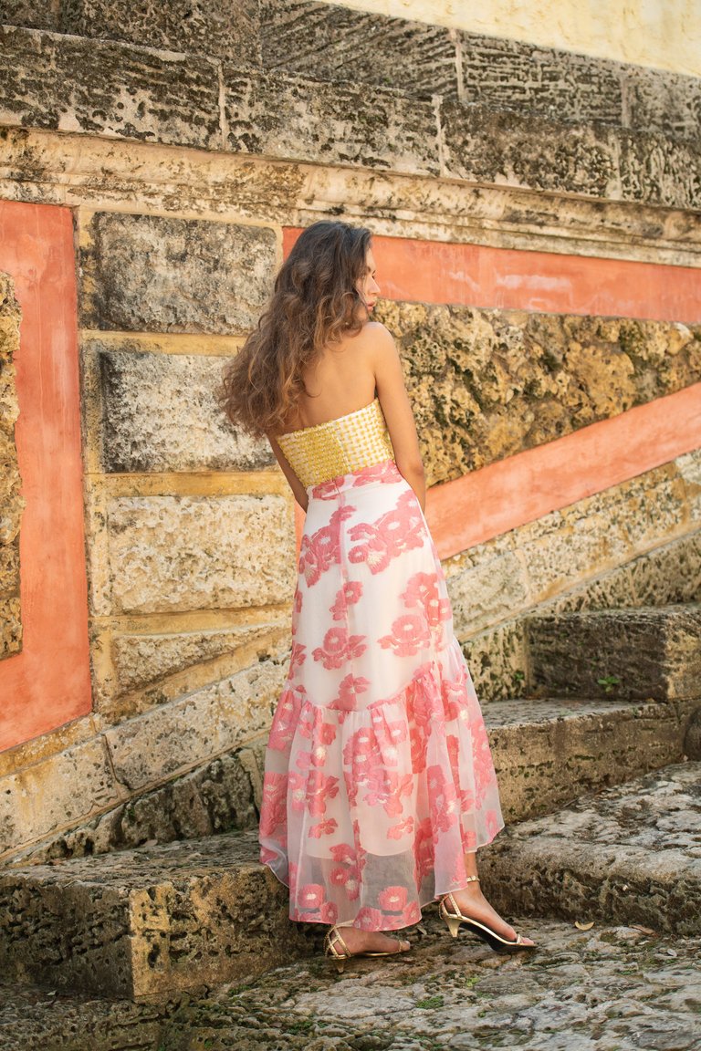 The Rosie Skirt | Pink Floral Organza