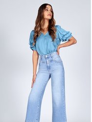 Emma Double Yoke Wide Leg Crop Jeans - High On Money