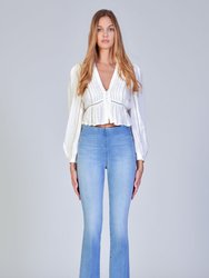 Fernanda High Rise Pull On Flare Jean - Old Town Road