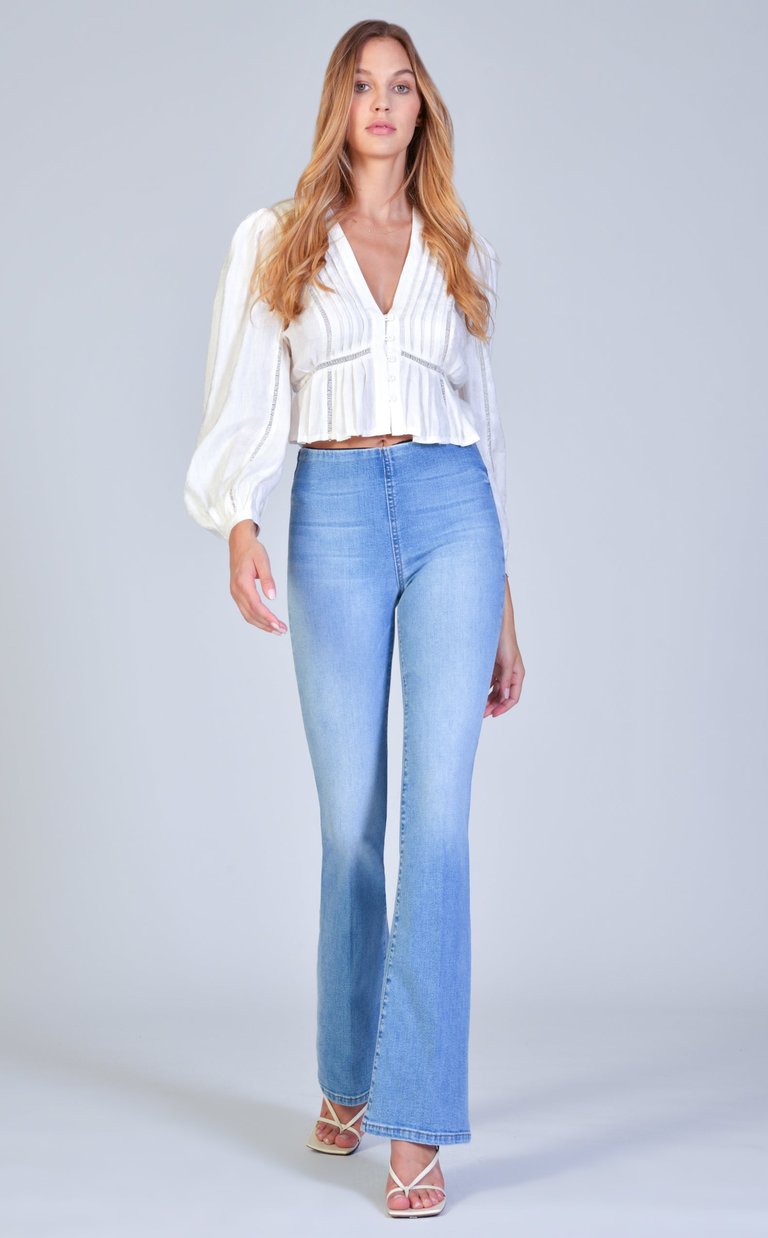 Fernanda High Rise Pull On Flare Jean - Old Town Road - Old Town Road