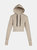 Beige Cropped Hoodie