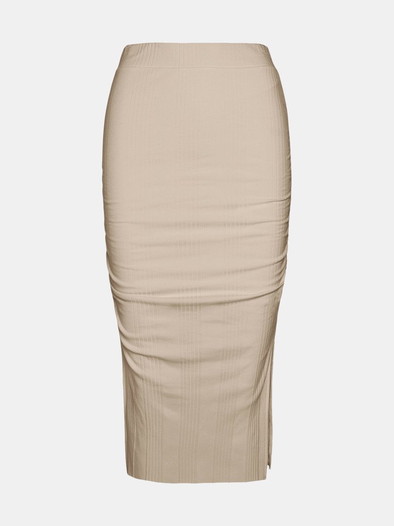 Beige Ruched Skirt