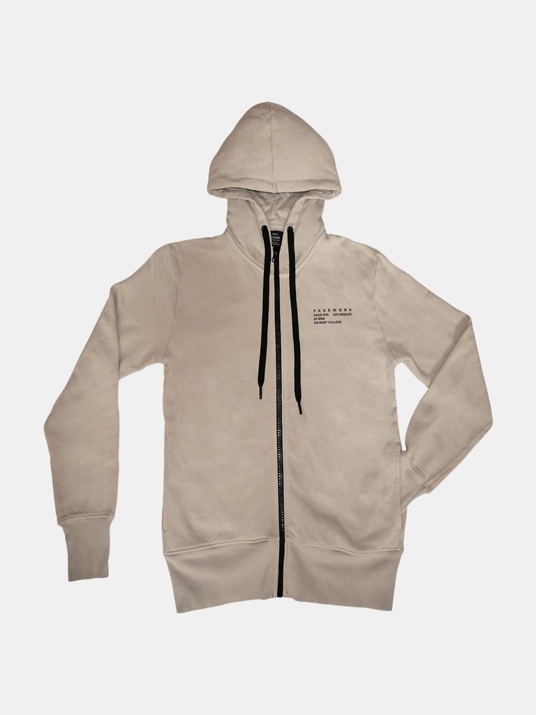 Beige Zip Up Hoodie