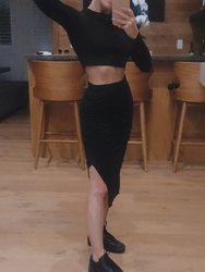 Black Ruched Skirt