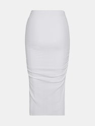 White Ruched Skirt