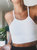 White Sport Crop Top - White