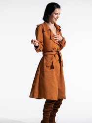 Faux suede trench coat - Kate Barlow