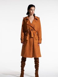 Faux suede trench coat - Kate Barlow