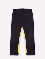Men's Snap Cargo Pants In Black/Yellow - Black/Yellow
