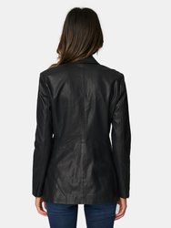 Carbon Vegan Leather Blazer 