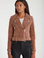 Coffee Bean Suede Moto Jacket