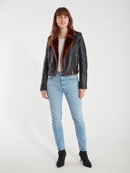 Faux Fur Lined Moto Jacket