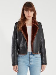 Faux Fur Lined Moto Jacket - Dreamers