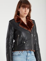 Faux Fur Lined Moto Jacket