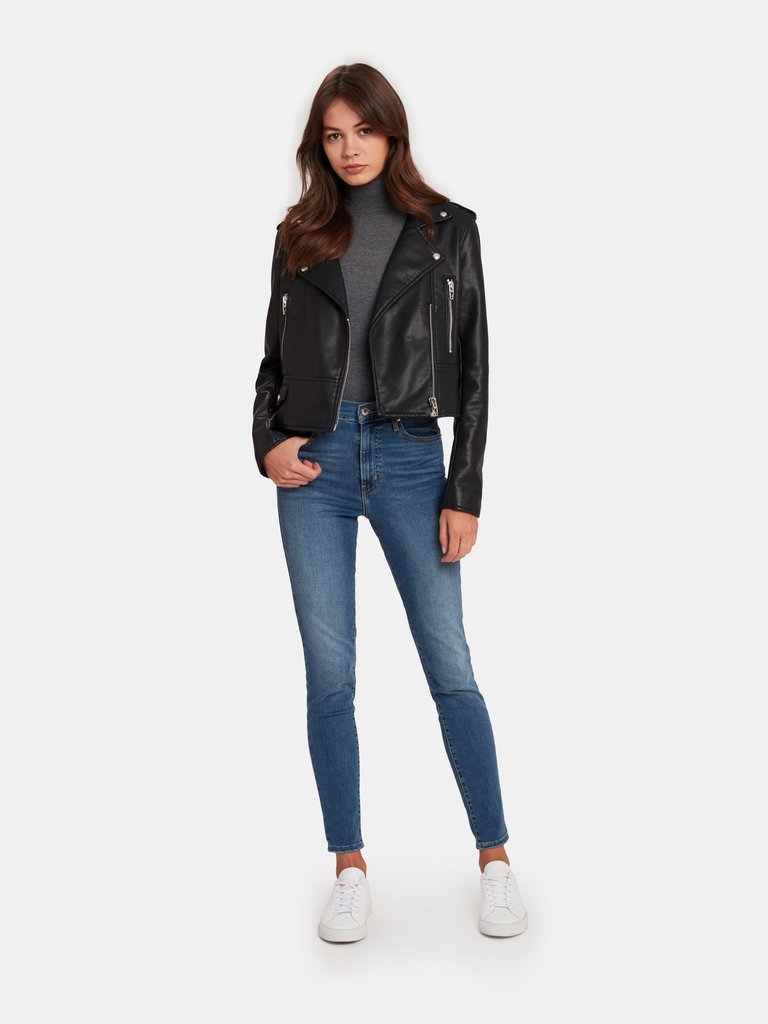 Faux Leather Moto Jacket